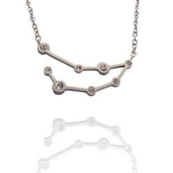 Collar con la Constelación de "Capricornio" en Acero Plateado Circonitas