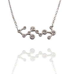 Collar con la Constelación de "Escorpio" en Acero Plateado Circonitas