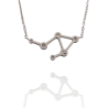Collar con la Constelación de "Libra" en Acero Plateado Circonitas