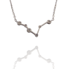Collar con la Constelación de "Piscis" en Acero Plateado Circonitas