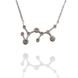 Collar con la Constelación de "Sagitario" en Acero Plateado Circonitas