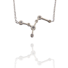 Collar con la Constelación de "Virgo" en Acero Plateado Circonitas