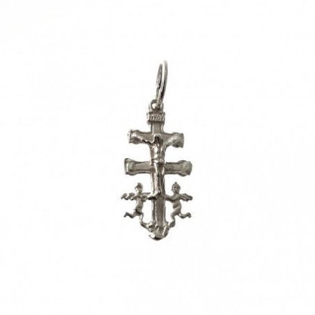 Colgante Cruz de Caravaca Mediana en Plata de Ley 925mls