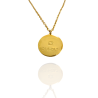 Collar Horóscopo de "Cáncer" en Disco de Acero Dorado Liso