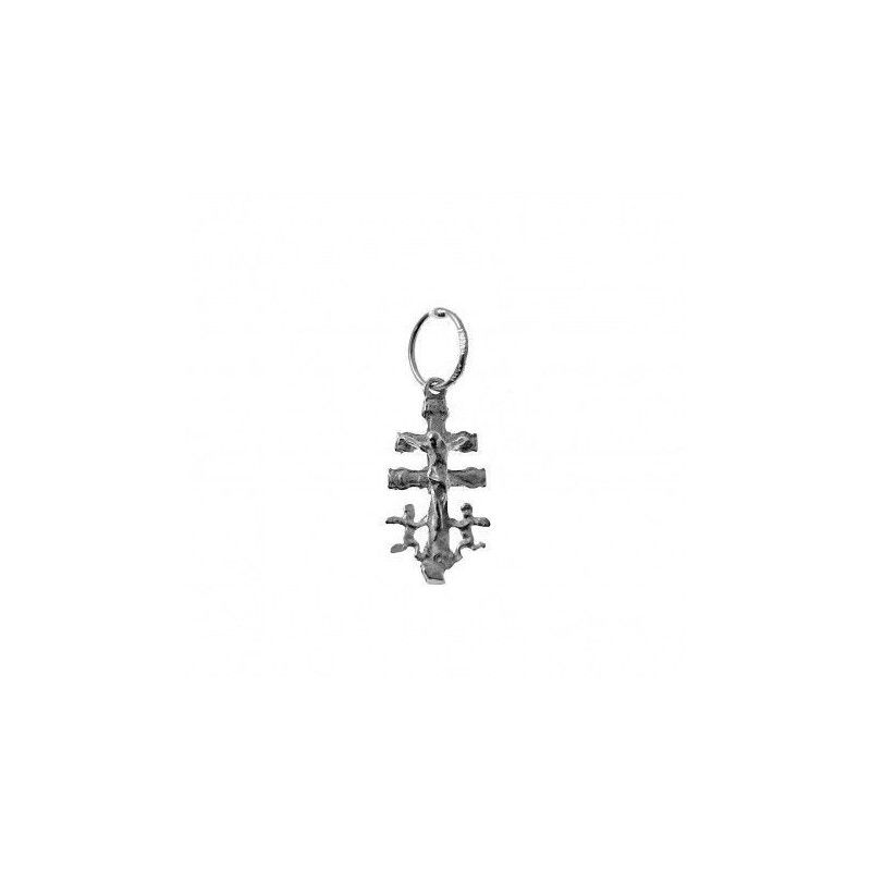 Colgante Cruz de Caravaca Pequeña en Plata de Ley 925mls