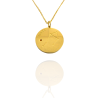 Collar Horóscopo de "Libra" en Disco de Acero Dorado Liso