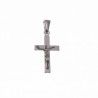 Colgante de Cruz Con Cristo Lisa en Plata de Ley 925mls