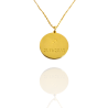 Collar Horóscopo de "Sagitario" en Disco de Acero Dorado Liso