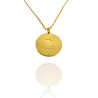Collar Horóscopo de "Virgo" en Disco de Acero Dorado Liso