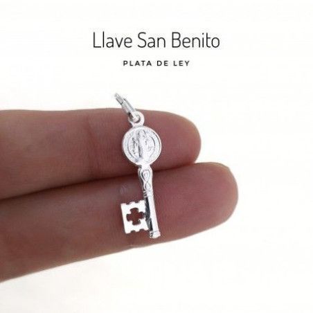 Colgante de Llave de San Benito en Plata de Ley 925mls