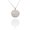 Collar Horóscopo de "Aries" en Disco de Acero Plateado Liso