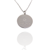 Collar Horóscopo de "Cáncer" en Disco de Acero Plateado Liso