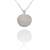Collar Horóscopo de "Libra" en Disco de Acero Plateado Liso