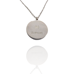 Collar Horóscopo de "Piscis" en Disco de Acero Plateado Liso