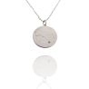 Collar Horóscopo de "Virgo" en Disco de Acero Plateado Liso