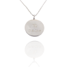 Collar Horóscopo de "Virgo" en Disco de Acero Plateado Liso
