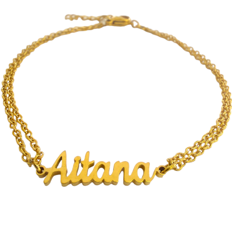 Pulsera con nombre de Aitana en Acero Hipoalergénico 316l