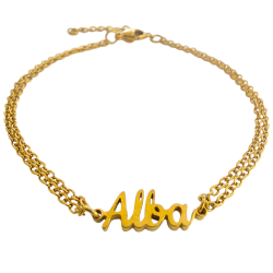 Pulsera con nombre de Alba en Acero Hipoalergénico 316l