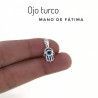 Colgante Amuleto de Ojo Turco con Mano de Fátima en Plata de Ley 925